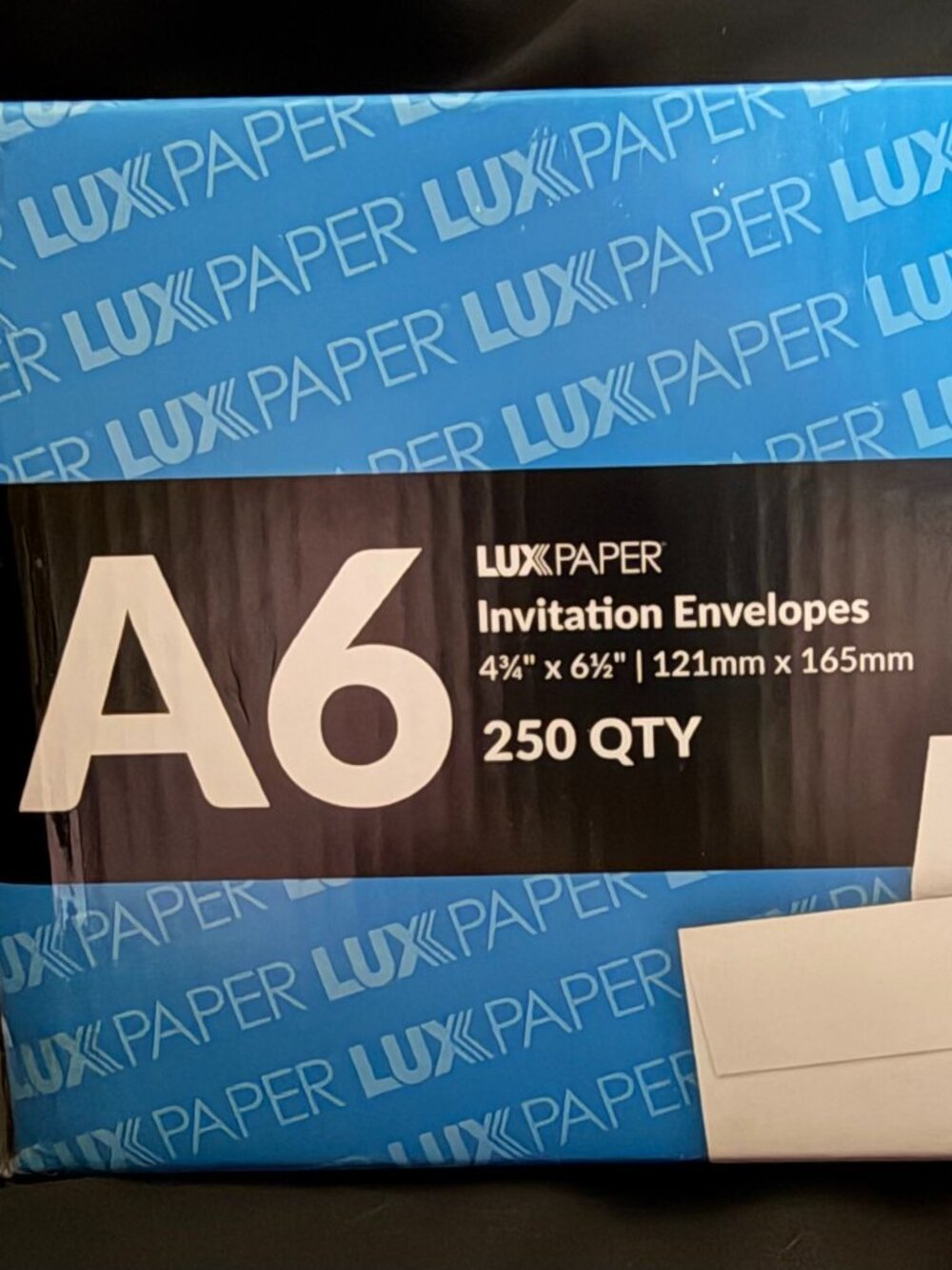 LUXPaper A6 Invitation Envelopes | Peel & Press | 4 3/4" x 6 1/2" White Qty 250